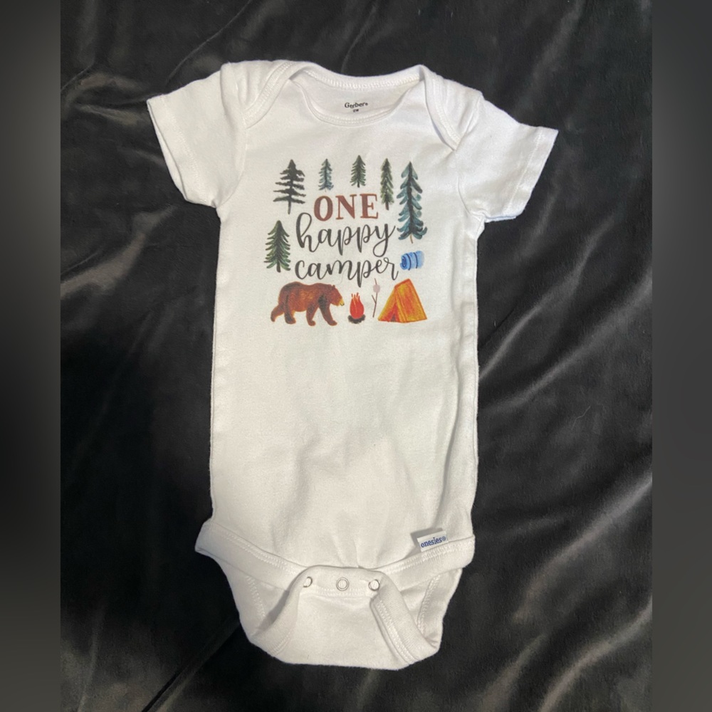 One happy camper 12 month onesie